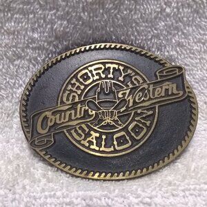 Shorty's Country Western Saloon Dyna Buckle Provo Utah Stamped No 11 Great VTG